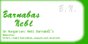 barnabas nebl business card